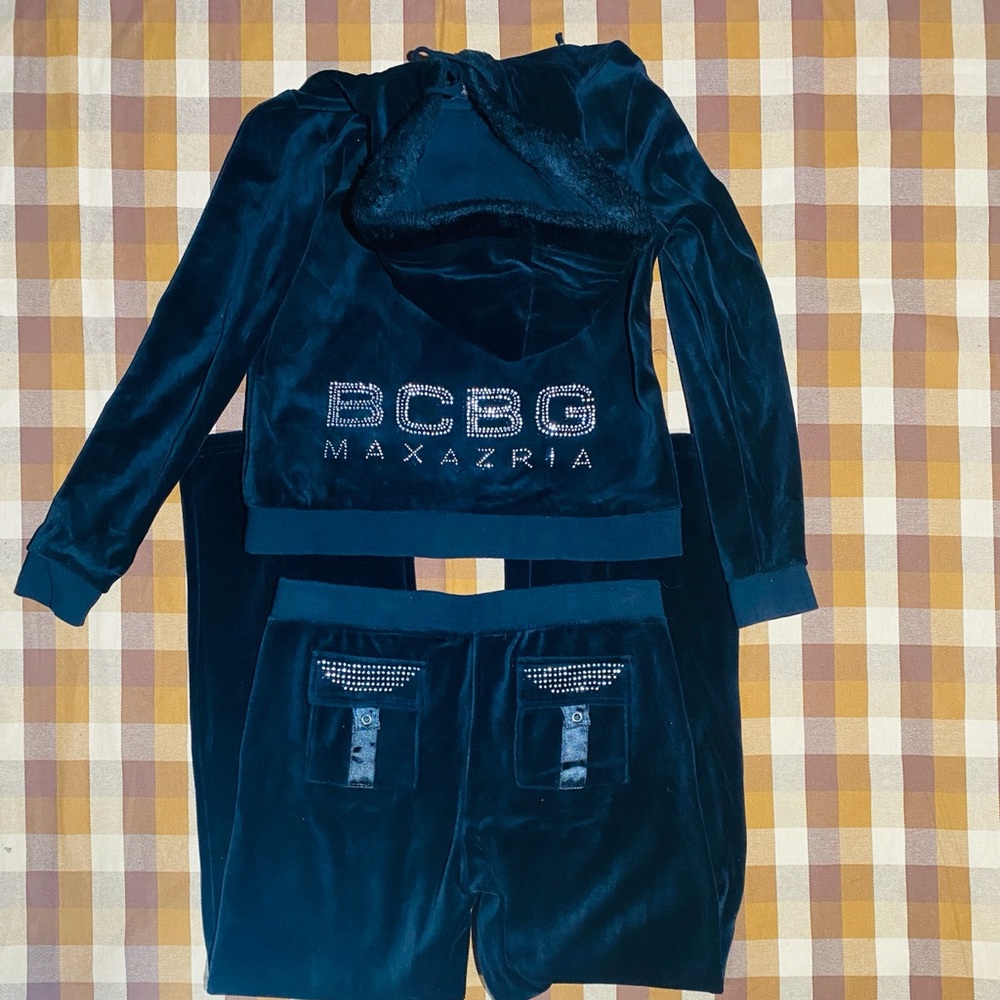 Black Velour BCBG tracksuit